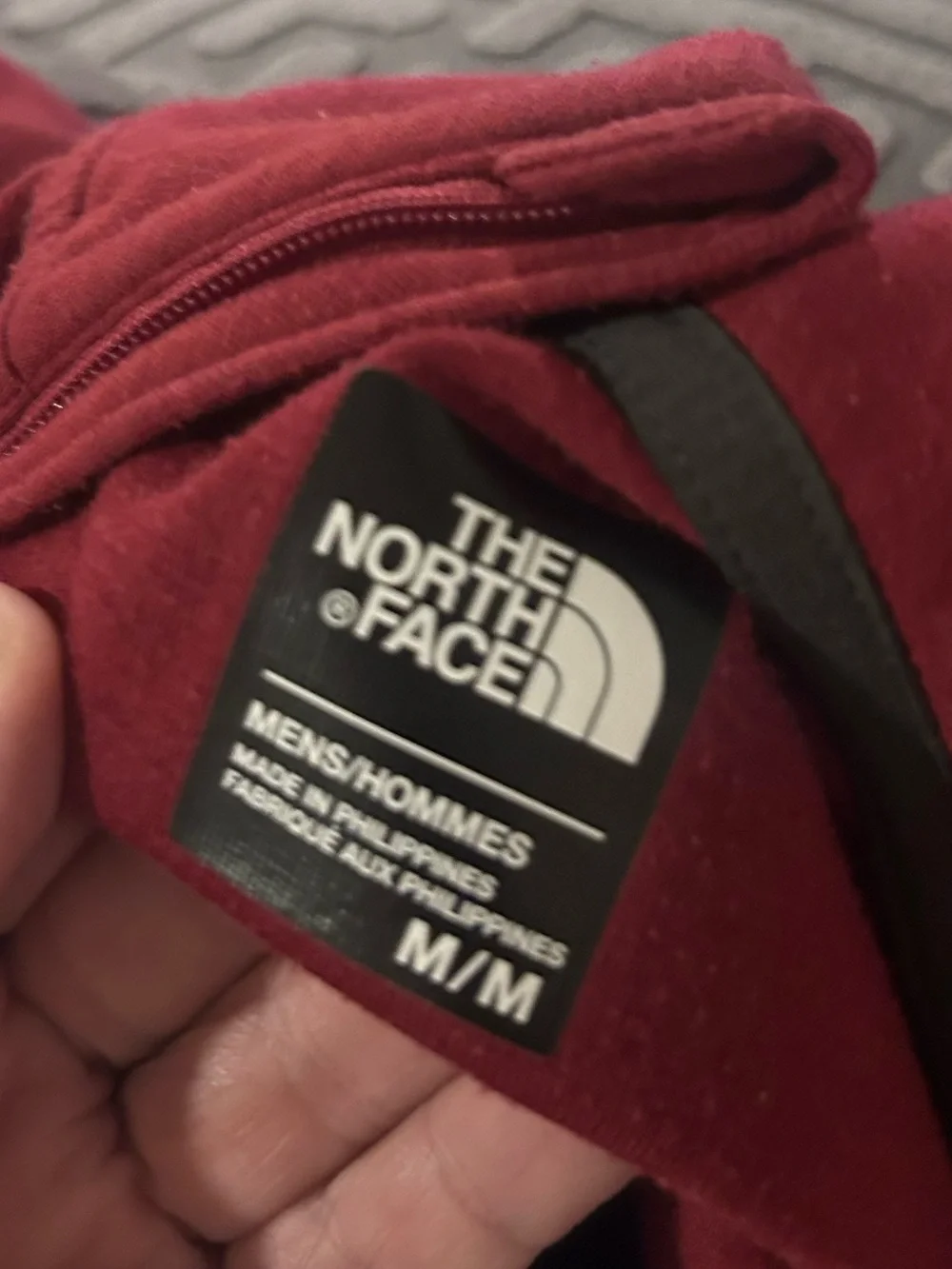 The North Face 1/4 zip fleece red flawed logo M